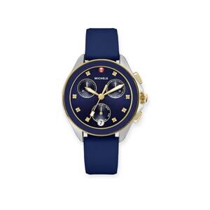 Michele Cape Chronograph Women’s Watch |Navy Blue Dial Rubber Strap | Swiss Made